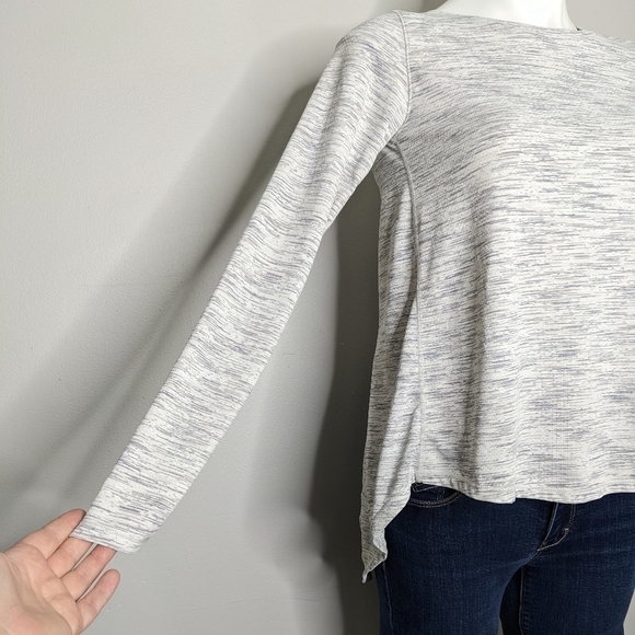 Zyia heathered grey open split back long sleeve top S - Picture 3 of 8